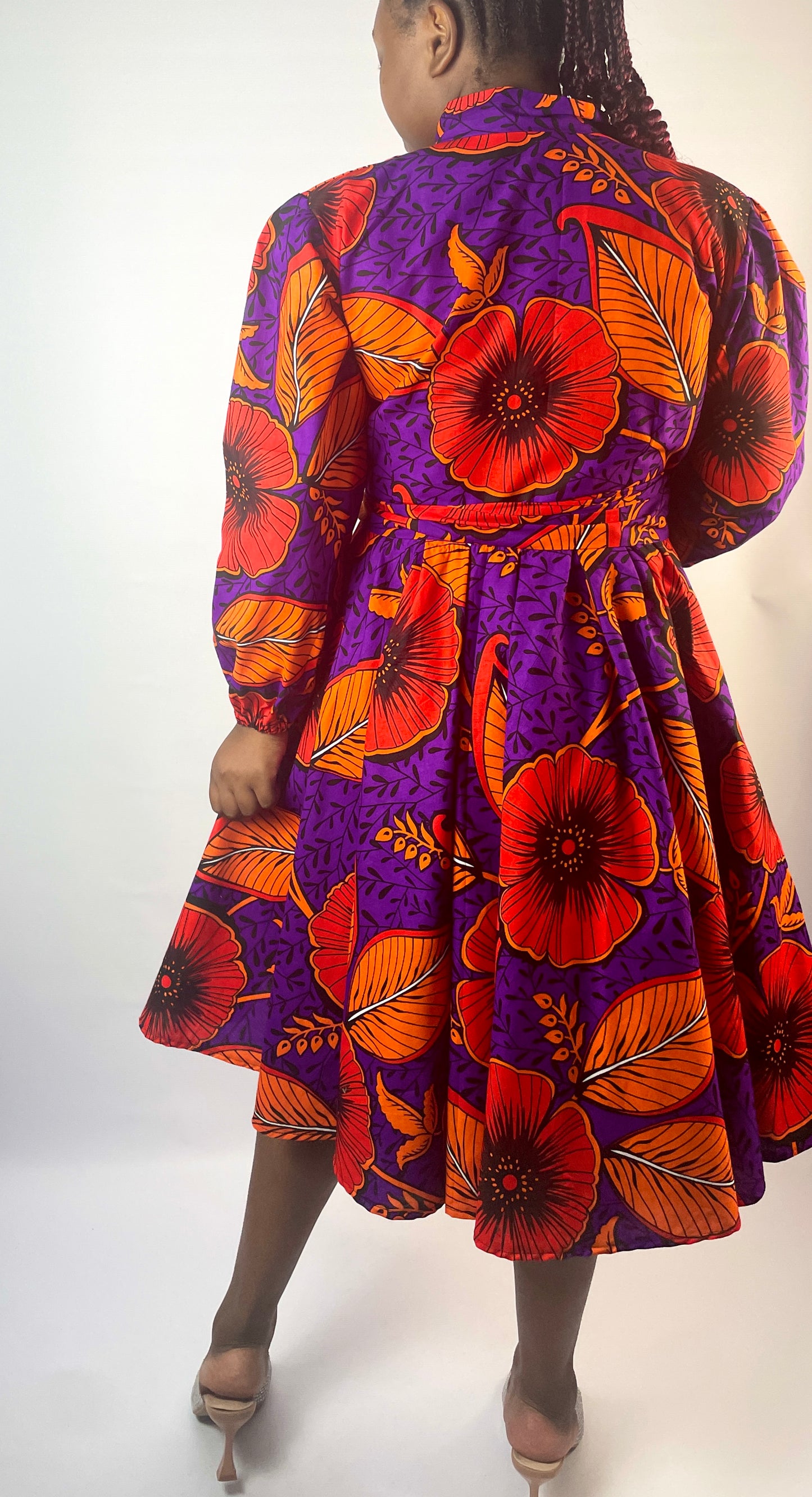 Tina Wrap Ankara dress - purple