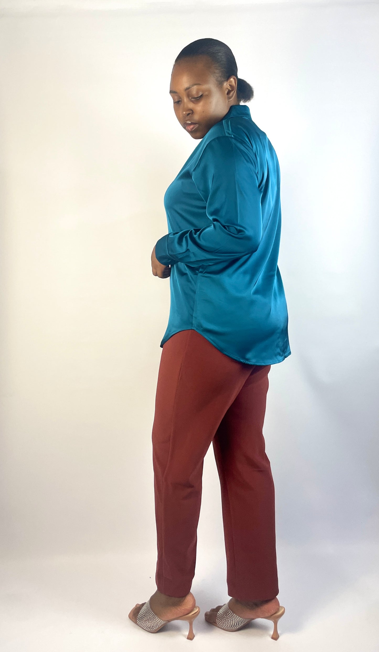 Long-sleeve Formal Satin Shirt