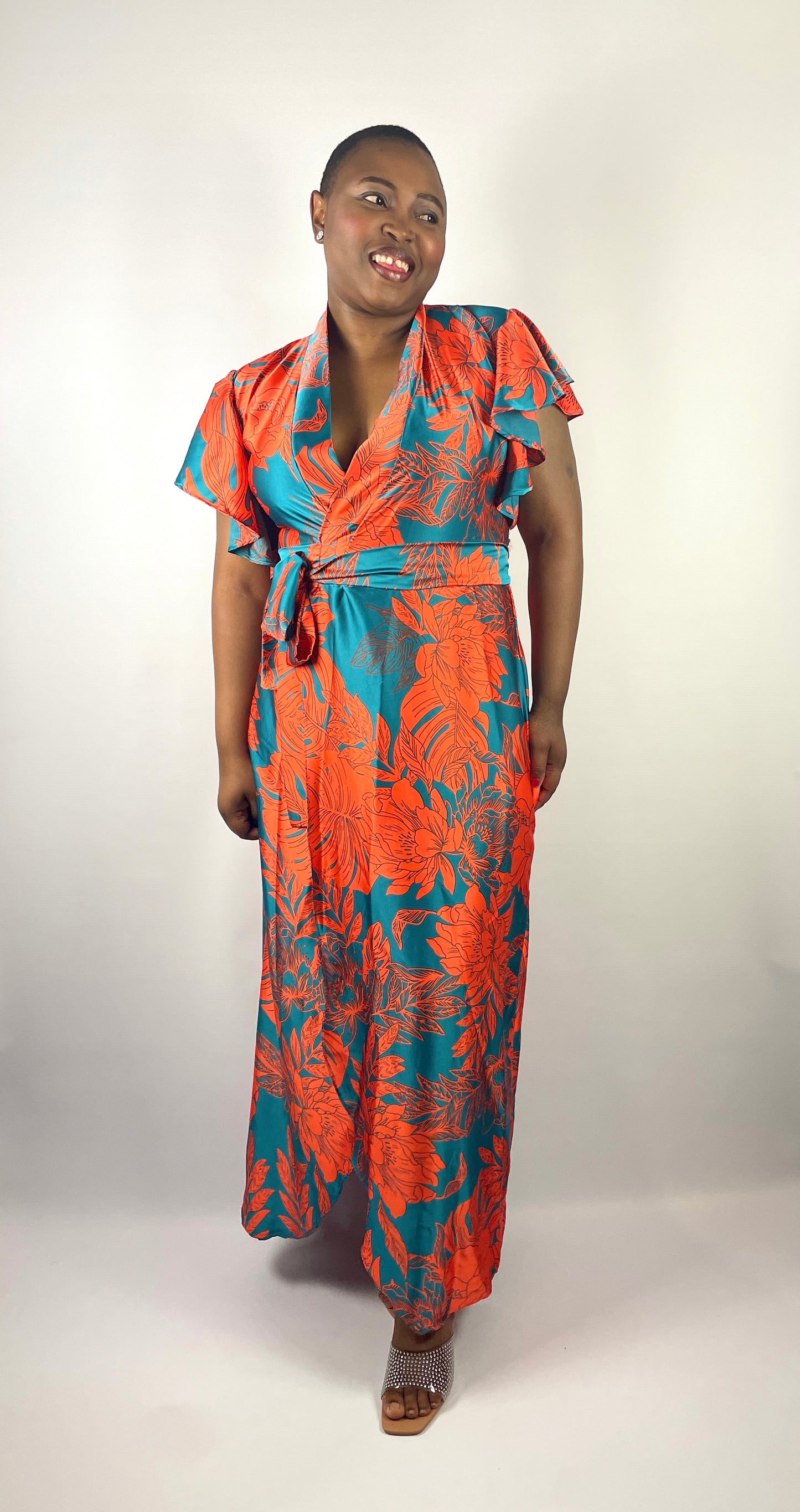 Ami Wrap Maxi Dress Blue